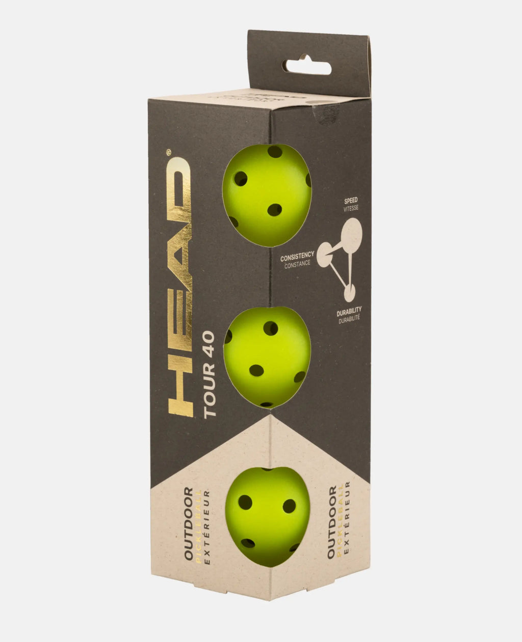 HEAD TOUR 40 Outdoor 3pcs
Pelotas Pickleball