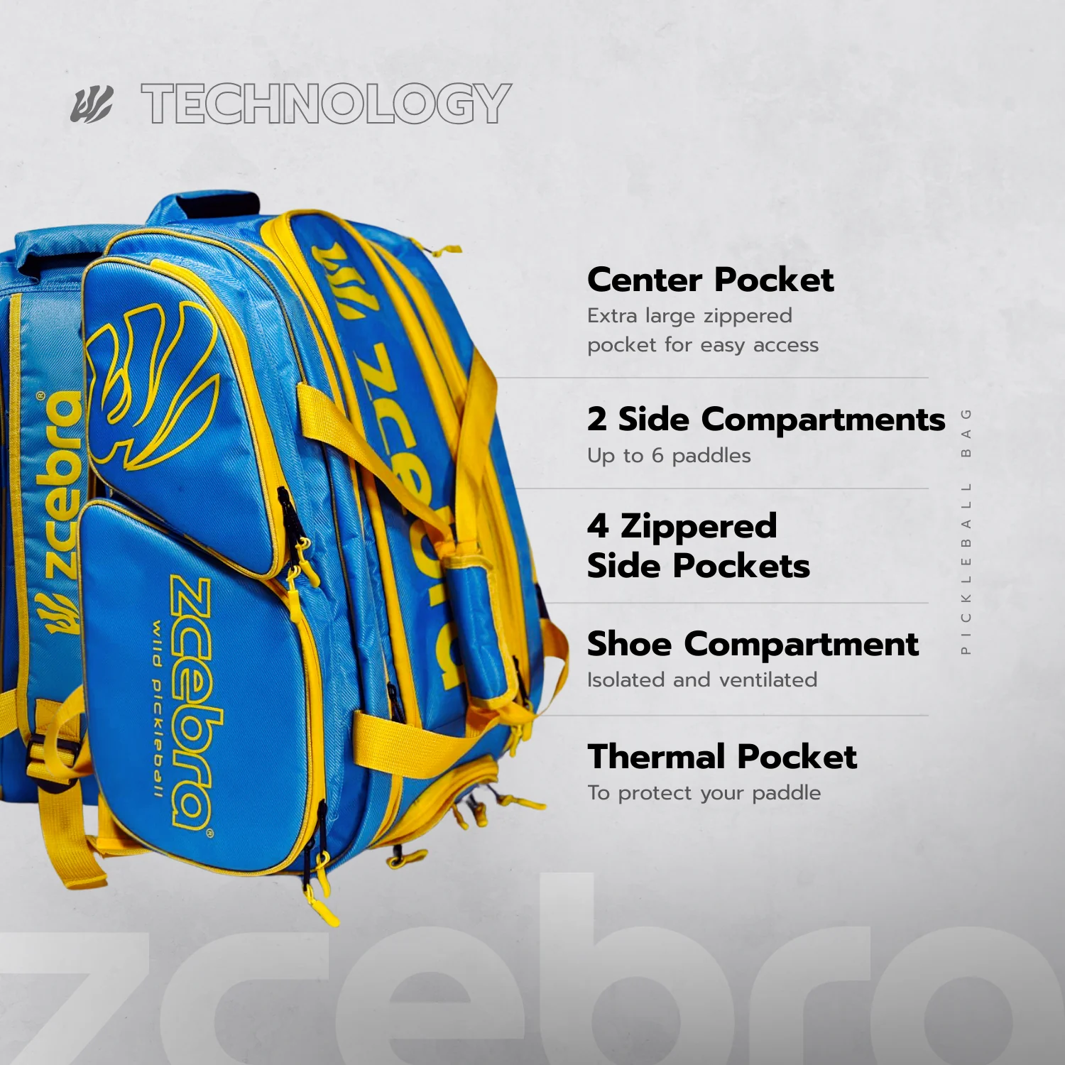 PALETERO PICKLEBALL ZCEBRA WILD BAG