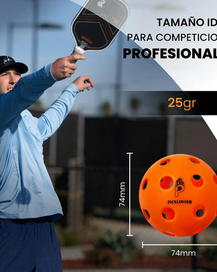 PICKLEBURN BOLAS BURNCOURT 40 NARANJA NEÓN