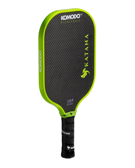 Pala de pickleball Komodo Katana 16mm amarillo verde fosforito - vista frontal