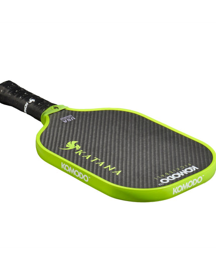 Pala de pickleball Komodo Katana 16mm amarillo verde fosforito - detalle superficie