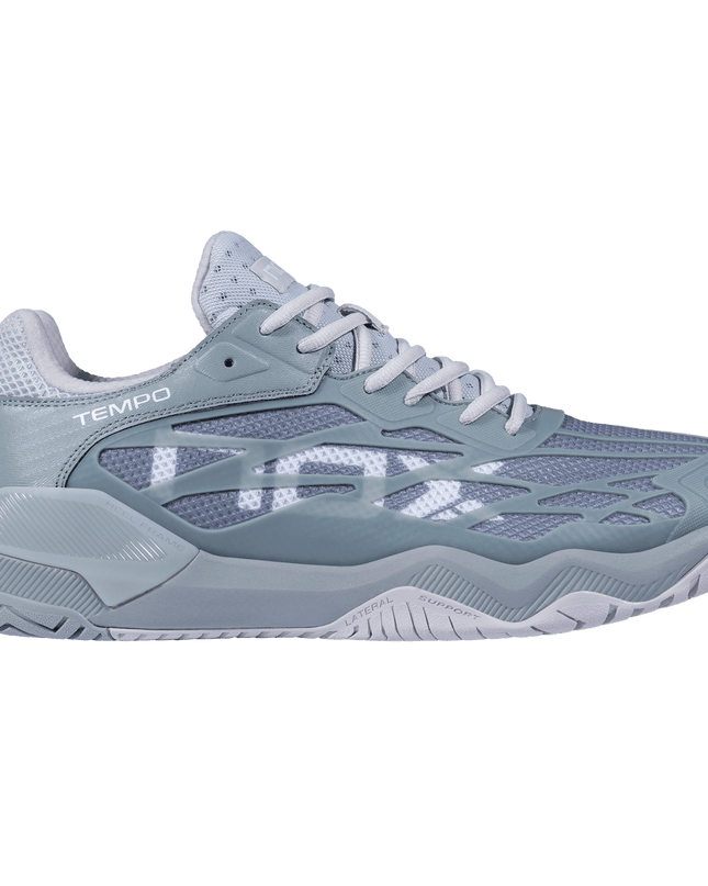 Zapatillas de pickleball NOX LUX TEMPO en gris ultimate y blanco - vista lateral